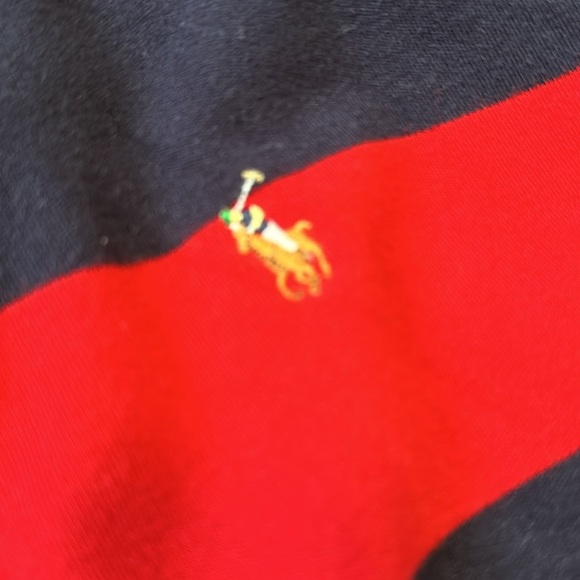 POLO RALPH LAUREN Quarter Zip Pullover Red and Navy Blue Size XL - Picture 3 of 6